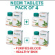 Himalaya Wellness Pure Herbs Neem Skin Wellness Controls acne Tablets 60 Count - Pack of 4