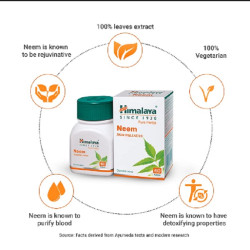 Himalaya Wellness Pure Herbs Neem Skin Wellness Controls acne Tablets 60 Count - Pack of 4