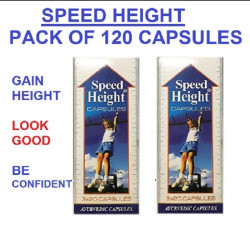 Speed Height Capsules - Pack of 2 (60x2=120 capsules) | Gain Height to have Long Looks and More Power Ayurvedic Products | Speed Hight Hite Capsule Tablet