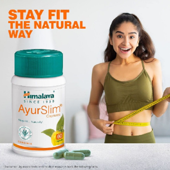 Himalaya AyurSlim, Pack Of 3 (60x3 =180 Caps) Helps Lose Weight Naturally | Ayur Slim Tablet | Wait Loss (Combo of 3)