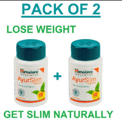 Himalaya AyurSlim, Pack Of 2 (60x2 =120 Caps) Helps Lose Weight Naturally | Ayur Slim Tablet | Wait Loss (Combo of 2)