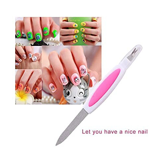 8 - Sided Nail Buffers + Stainless Steel Filer for Manicure (Random Colours) - Combo of 2