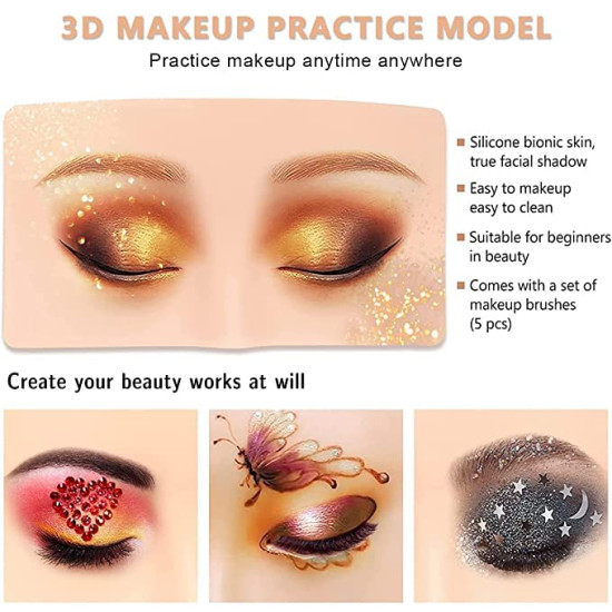 Makeup Practice Face Board, Silicone Makeup Face - Practice Skin Board for Makeup | Eye Makeup Practice for Beginner Makeup Artist For The Perfect Makeup (SKIN, 1 - Pcs) Makeup Practice Face Board, Silicone Makeup Face - Practice Skin Board for Makeup | Eye Makeup Practice for Beginner Makeup Artist For The Perfect Makeup (SKIN, 1 - Pcs)