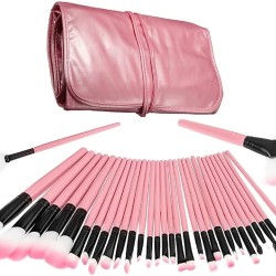 Makeup Brush 24 Pcs PinK Makeup Brushes Set for Foundation, Face Powder, Blush Blending Brushes Professional Cosmetic Makeup Ultra Soft Brushes Set Kit with Pouch Bag Case