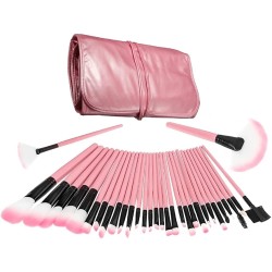 Makeup Brush 24 Pcs PinK Makeup Brushes Set for Foundation, Face Powder, Blush Blending Brushes Professional Cosmetic Makeup Ultra Soft Brushes Set Kit with Pouch Bag Case