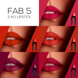 5-in-1 Lipstick 7.5gm | NUDE EDITION + RED EDITION Five Shades In One | Long Lasting, Matte Finish| Non Drying Formula with Intense Color Payoff| Compact & Easy to Use - COMBO OF 2