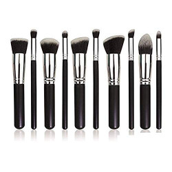 Makeup Brushes Set Tool Pro Foundation Blending Blush Eyeliner Face Powder Brush Kit - Set of 10