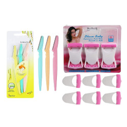 Combo of 3 Eyebrow/Facial razor + 6 Body/Bikini Shave Razor for Girl / Women - COMBO of 9