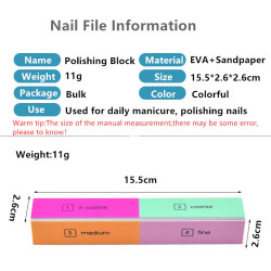 Nail Buffer Block, 8 Way Nail Art Shiner 8 Step Buffing – File, Remove,Smooth,Shine – Natural Nail Polisher Sanding File Block for Professional Manicure Nail Care DIY or Nail Salon - Pack of 1