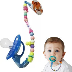 Silicone Pacifier/Soother Nipple Clip with Chain Holder for Baby Teething Soother Teether | Clip Baby Toys Soother - Any Random Color