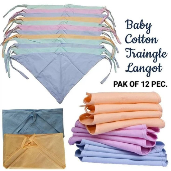 Washable Reusable Multi-Colour Cotton Diapers, Nappy, Langot, Langoti for New Born Infant Baby Toddler | 0-6 Months | Pack of 12 pieces