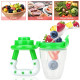Combo of 3 - Baby Safe Silicone Squeeze Fresh Food Feeder Bottle with Food Dispensing Spoon + Infant Food/Fruit Nipple Nibbler Teething Toy Feeding Pacifier + Plastic Sipper Cup (240ml) - Random Color