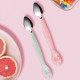 Double Head 2 in 1 Silicone Baby Soft Tip Spoon & Stainless Steel Fruit Scraper Spoon for Toddler | Multi-Use BPA Free Fruit Scraping & Feeding Spoons (Double Headed) - Random Color