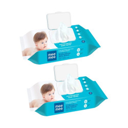 Mee Mee Caring Baby Wet Wipes with lid, 72 Pcs (Aloe Vera) - Pack of 2