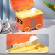 Baby Formula Dispenser, Portable Kids Milk Powder Dispenser Container with Carrying Handle and Scoop, Multi-Functional Meal Box with Wheel for Outdoor Travel Home (180 gm) - ORANGE