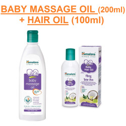 Himalaya Baby Massage Oil (200Ml) + Baby Hair Oil (100 Ml) - Combo of 2
