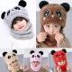 Cute Panda Cartoon Monkey Cap for Boys and Girls | Age - 6 Years to 15 Years | Free Size | Plush Wool | Winter Cap | Neck Scarf | Thick Windproof Full Cover Ear-flap Hood Cap Neck Warmer Scarf - ANY RANDOM COLOR - 1 PIECE