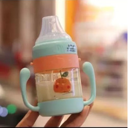 Cute Design 2 in 1 Sipper Water Bottle for Infant Toddler | 340ml Anti-Spill Sippy Cup with Soft Silicone Straw | BPA Free Anti Spill Lock Leak Proof Easy Neck Hanging Easy Lock Cap (Random Color)