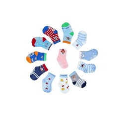 Cotton Baby Socks for Boys, Kids Socks with Rubber Grip, Socks for Baby Boy, Anti Skid Socks for Boys, Anti Slip Socks for Babies | Age 2-3 Years | Random Color - Pack of 4