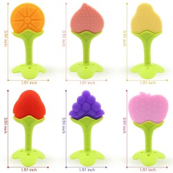 Combo of Nibbler Cum Rattle Teether (Fruit Food Feeder) + Fruit Shaped Silicone Baby Teethers (Tree Teether) | Fruit/ Food Feeder/Pacifier/ Nibbler with Silicone Mesh/ Soother Teether for Babies/ Kids/ Toddler (Random Color)