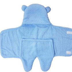3 in 1 Baby Warm Blanket Wrapper - Sleeping Bag (Swaddle) for New Born Babies (BLUE)