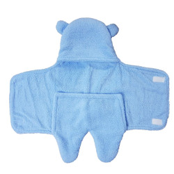 3 in 1 Baby Warm Blanket Wrapper - Sleeping Bag (Swaddle) for New Born Babies (BLUE)