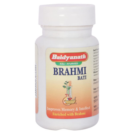 Baidyanath Jhansi Brahmi Bati -Improves Memory and Intellect (80 Tabs in each) - Pack of 2