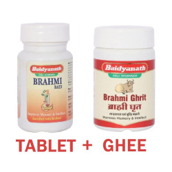 Combo of BAIDYANATH BRAHMI BATI (80 Tablets) + BAIDYANATH BRAHMI GHRIT (Ghee) - 100 Gm | IMPROVE MEMORY AND INTELLECT - COMBO OF 2