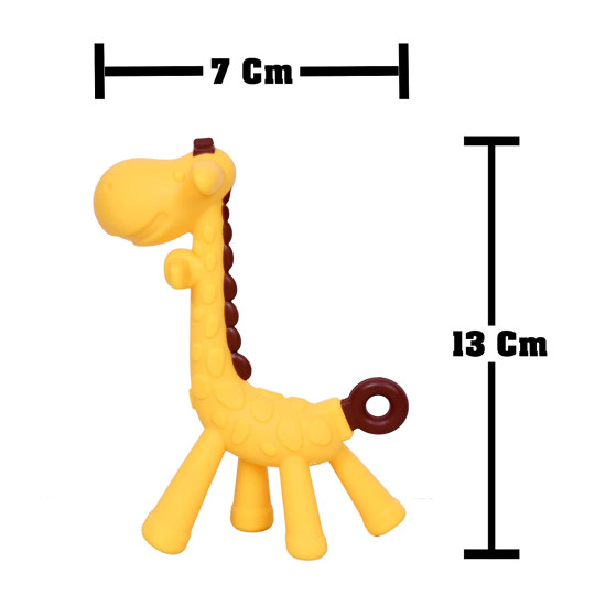 Giraffe Shape Food Grade/BPA Free Silicone Teething Baby Teether/Toy Baby Teether Silicone Teether for 3 to 12 Months Baby Bpa Free (Multi-Color)