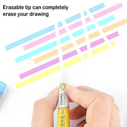 Double Headed Erasable Highlighter Pastel Shades Chisel Tip Fine Grip Marker Pen DIY Art Craft Multicolor Calligraphy Pen for Kids, Adults for Drawing, Highlighting, Birthday Gift (Set of 6)