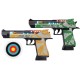 Light and Sound Police Army Style Pistol Gun Toy with Moving Top Loader Telescopic Barrel and Target Projection Effect, Desert Eagle Pistol (Pack of 1) Random Color Dispatch