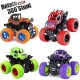 Mini Monster Truck Friction Powered Cars Toys, 360 Degree Stunt 4wd Cars Push go Truck for Toddlers Kids Gift (Multicolor) - Pack of 4