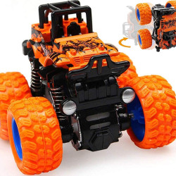 Mini Monster Truck Friction Powered Cars Toys, 360 Degree Stunt 4wd Cars Push go Truck for Toddlers Kids Gift (Multicolor) - Pack of 1
