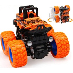 Mini Monster Truck Friction Powered Cars Toys, 360 Degree Stunt 4wd Cars Push go Truck for Toddlers Kids Gift (Multicolor) - Pack of 1