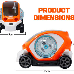 Stunt Car 360 Degree Rotating Stunt Car Bump and Go Toy with 4D Lights & Sounds Musical Car Toy for Kids 09 Future Car (Pack of 1) (Multicolor)
