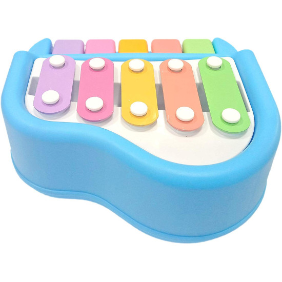 2 in 1 Mini Piano and Xylophone Toy with Colorful Keys & 2 Mallets for Babies/Girls/Boys/Kids/Gifts | Random Color (Battery Not Required)