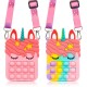 Pop it Unicorn Bags for Girls Fidget Toys Purse Women, Unicorn Pop It Bag For Girls, Unicorn Sling Bags For Girls Or Popit Bag , Pop It Purse For Girls Or Kids Sling Bag, Popet Bag Puppet Poppet Bag (Random Color) - Pack of 2