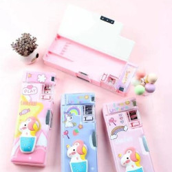 Multifunctional 3D Unicorn Figure Pencil Box| Dual Sharpeners | 2 Main compartments | 1 Side Compartment | for Girls | Birthday Gift- Pack of 1