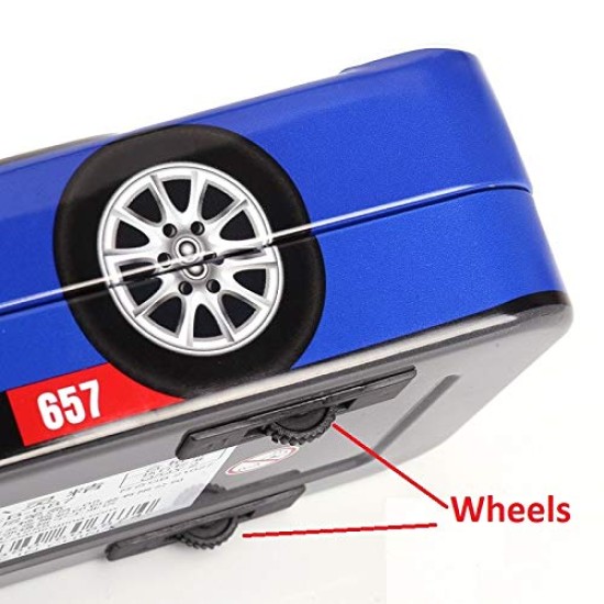 Metal Racing Car Shaped Pencil Box case with Wheels & Movable car Seats | Pencil Box for Boys - Random Color Metal Racing Car Shaped Pencil Box case with Wheels & Movable car Seats | Pencil Box for Boys - Random Color