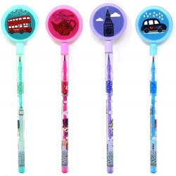 Fancy Push Pencil with Maze Puzzle Ball Game for Kids, School Stationery Birthday Return Gifts of All Age Group  - Pack of 4