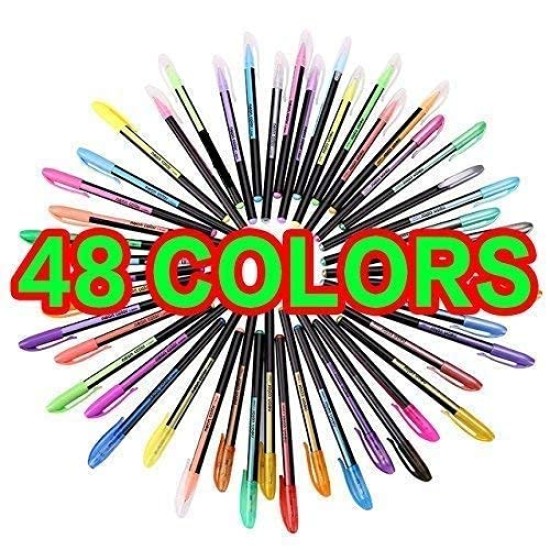 Set of 48 Neon Gel Pens consisting Fluorescent, Metallic, Glitter, and Pastel colour pens For DIY Art & Crafts (Sketching, Drawing & Painting Purpose) Set of 48 Neon Gel Pens consisting Fluorescent, Metallic, Glitter, and Pastel colour pens For DIY Art & Crafts (Sketching, Drawing & Painting Purpose)