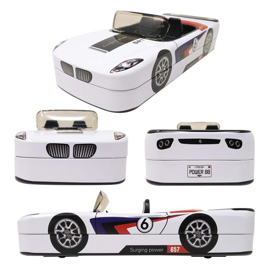 Metal Racing Car Shaped Pencil Box case with Wheels & Movable car Seats | Pencil Box for Boys - Random Color Metal Racing Car Shaped Pencil Box case with Wheels & Movable car Seats | Pencil Box for Boys - Random Color