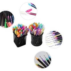 Set of 48 Neon Gel Pens consisting Fluorescent, Metallic, Glitter, and Pastel colour pens For DIY Art & Crafts (Sketching, Drawing & Painting Purpose)