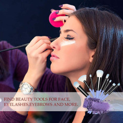 Makeup Brush Sets - 12 Pcs Makeup Brushes For Foundation Eyeshadow Eyebrow Eyeliner Blush Powder Concealer Contour Foundation Brush Set for Face Makeup - BLUE