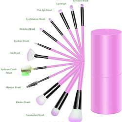 Makeup Brush Set - 12 Pcs Makeup Brushes for Foundation, Eyeshadow, Eyebrow, Eyeliner, Blush Powder, Concealer, Contour + 6 Sponge Puff (MULTICOLOR) - COMBO OF 2 (18 PIECES)