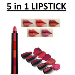 5-in-1 Lipstick 7.5gm | RED EDITION Five Shades In One| Long Lasting, Matte Finish| Non Drying Formula with Intense Color Payoff| Compact & Easy to Use