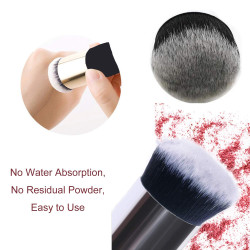 Oval (Capsule/bullet) Makeup Blush Brush + Professional Foundation Cosmetic (Spoon) Brushes Tool - Combo of 2