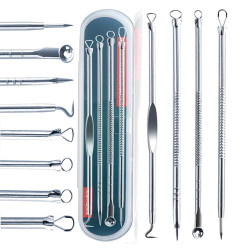 Blackhead Remover | Pimple Comedown Extractor Tool with Case | Whitehead Popping | Treatment for Blemish | Zit Removing for Nose Face Skin | Remover Tools Kit - Set of 4