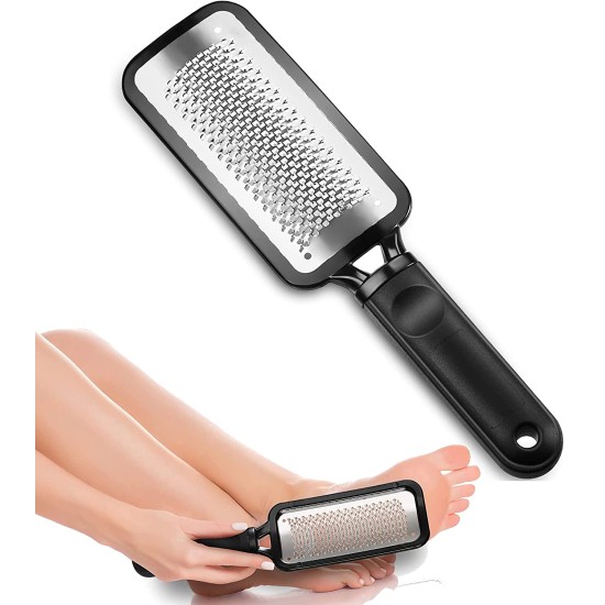 Leg, Heel & Foot Scrubber for Dead Skin - Very Sharp & Big (11 * 3 inch) - Pedicure & Feet Scrub Tools, Foot Scraper Cleaner & Filer, Callus Remover For Cracked Heels (Metal)