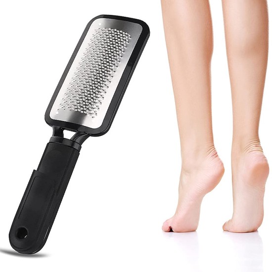 Leg, Heel & Foot Scrubber for Dead Skin - Very Sharp & Big (11 * 3 inch) - Pedicure & Feet Scrub Tools, Foot Scraper Cleaner & Filer, Callus Remover For Cracked Heels (Metal)